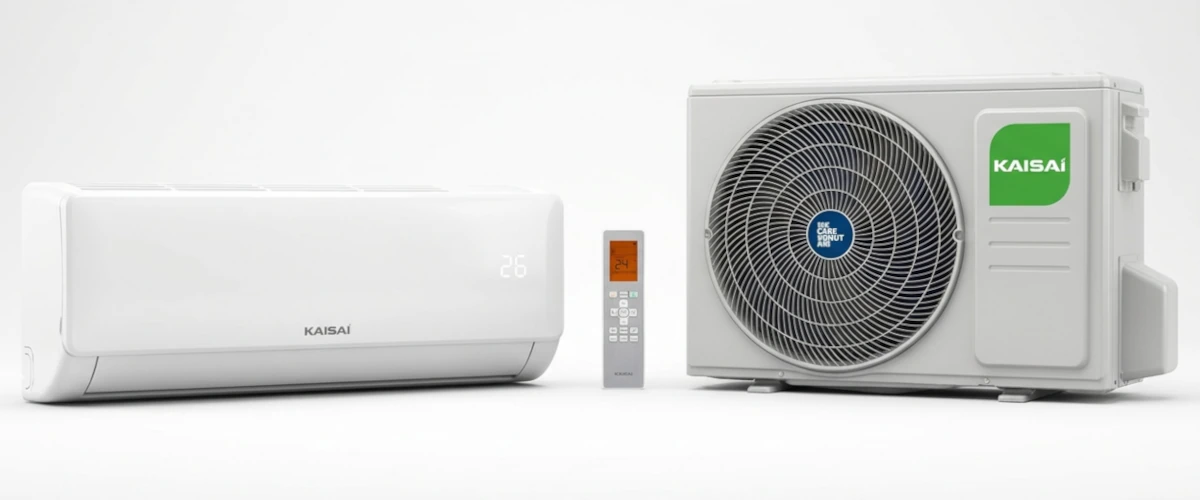 Klimatyzator ścienny Kaisai FLY+ 3,5 kW – zestaw split: jednostka wewnętrzna, jednostka zewnętrzna i pilot