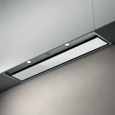 Okap do zabudowy Elica Boxin Plus 120 cm stal nierdzewna - białe szkło i stalowy korpus