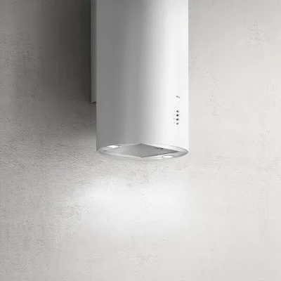 Okap przyścienny Elica Tube Pro 43 cm biały - cylindryczny okap z białego metalu.